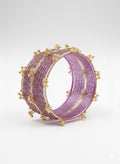 Purple Glitter Kashmiri Chooriyan Set