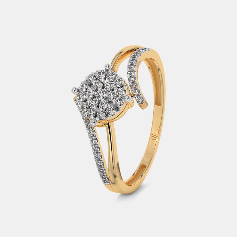 Luxury Gold Adjustable Floral CZ Ring