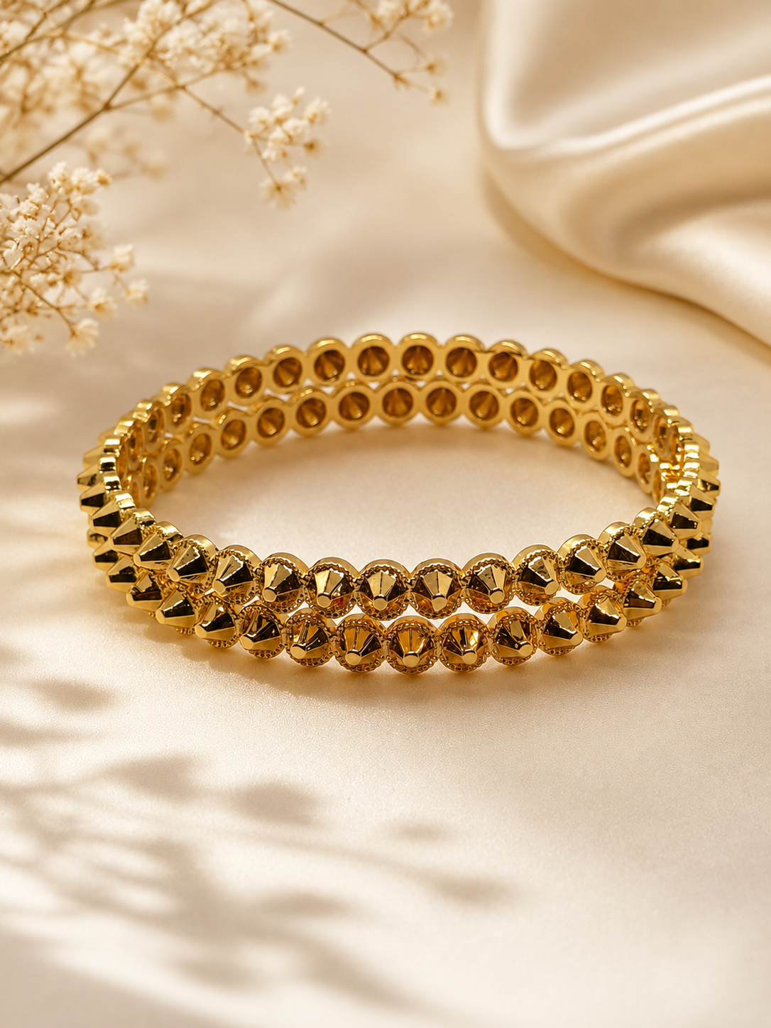 Luxury Gold Beaded Bangle