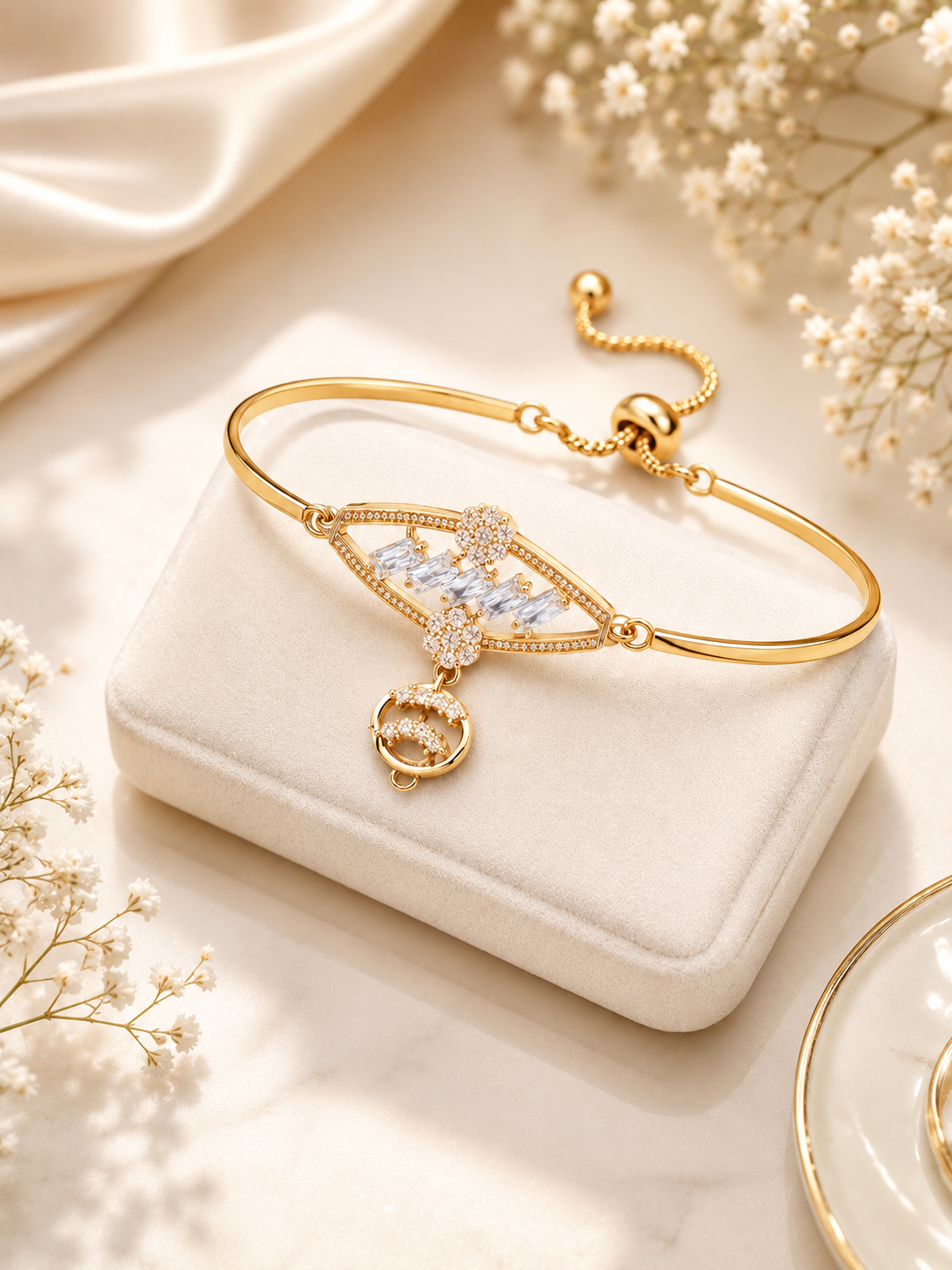 Celestial Crystal Charm Adjustable Bracelet