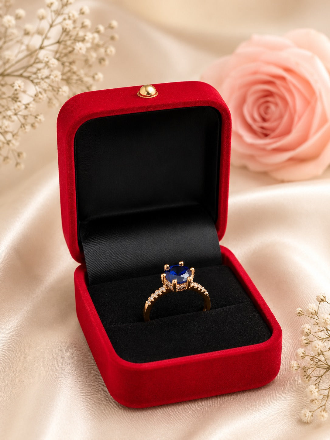 Elegant Blue Stone Zirconin  Ring