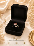 Elegant Pink Leaf Zirconin  Ring