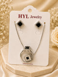 Glow Box Luxury SilverSquare Crystal Jewelry Set for Women