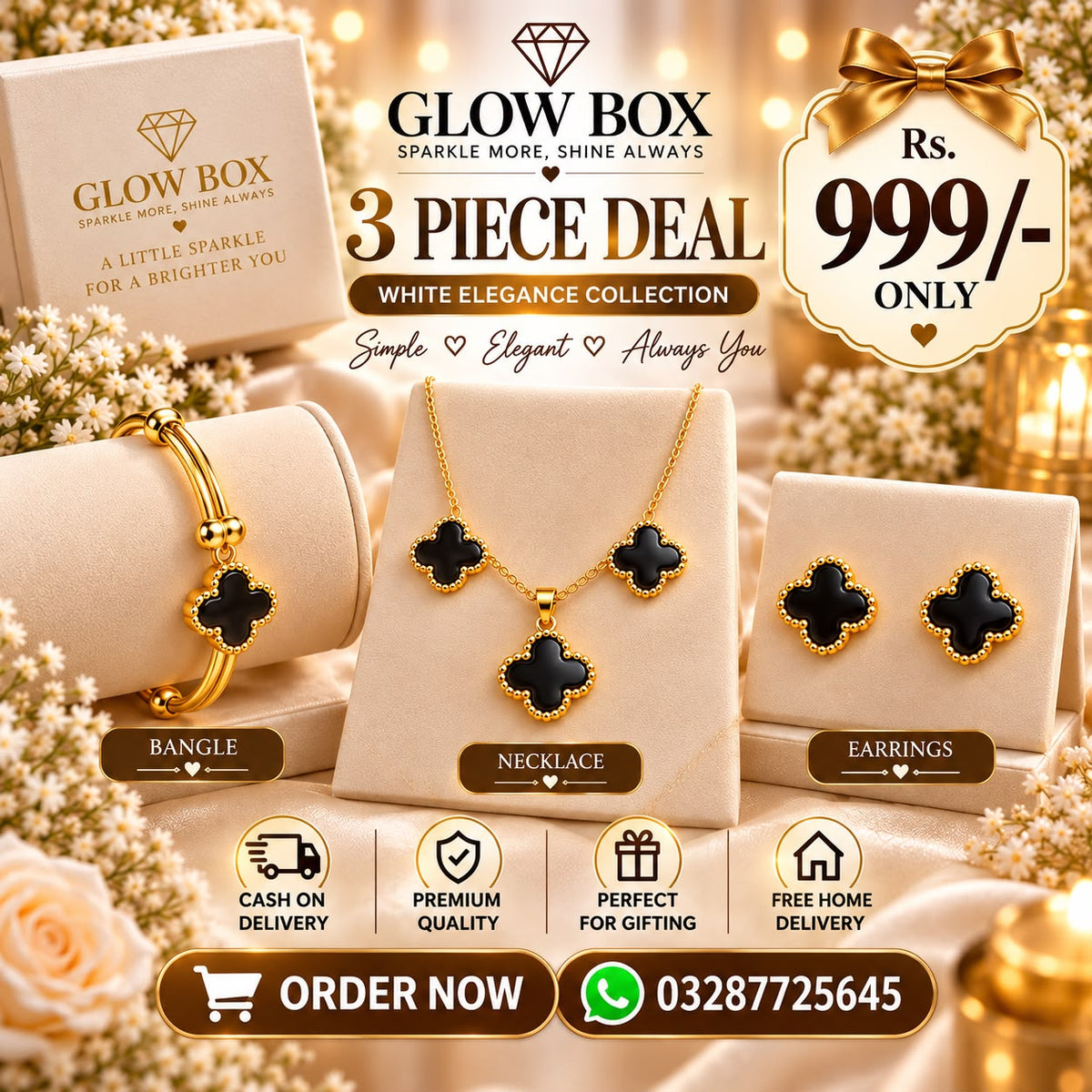 Women’s Jewelry Combo Set – Elegant 3-Piece Fashion Jewelry Set