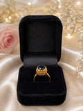 Elegant Blue Crystal Gold Ring for Women