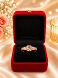Elegant Gold Crystal Solitaire Ring for Women