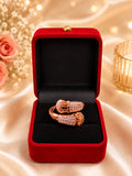 Premium Rose Gold Crystal Adjustable Ring for Women
