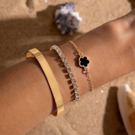 Luxury Adjustable Gold Bracelet Set for Women