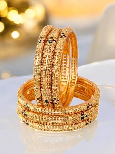 Luxury Traditional Gold-Plated Bangles Set