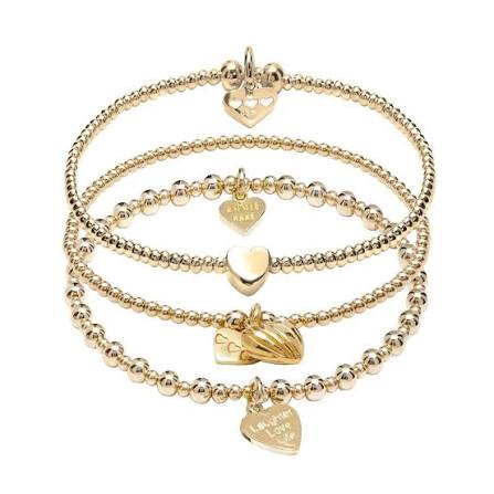 Luxury Gold Beaded Charm Bracelet
