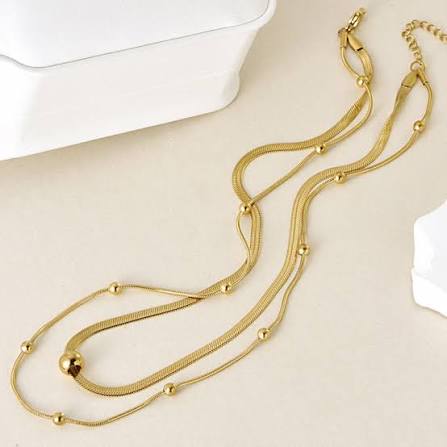Luxury Layered Gold Bead Necklace